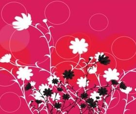 Flowers Circles Design background vector