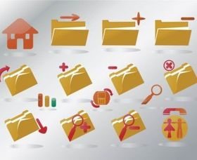 Computer Folder Icon Set Illustration vector