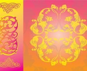 Free Floral Scrolls vector material