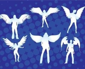 Angel Girls shiny vector