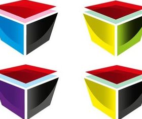 Abstract Cube Logotypes vectors graphics