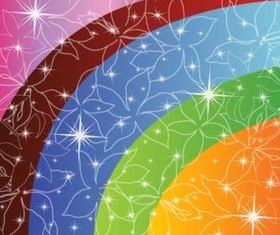 Flower Stars and Rainbows background vector