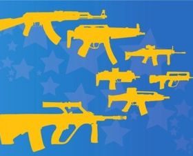 Machine Guns and Rifles design vector