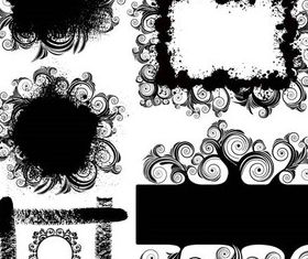 Floral Grunge Frames art design vectors