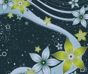 Floral Circles Curves set vector