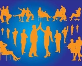 Office Silhouettes vector