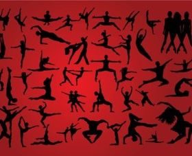 People Dancing Silhouettes vectors