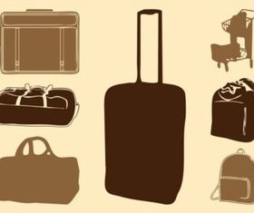 Luggage Bags Silhouettes vector