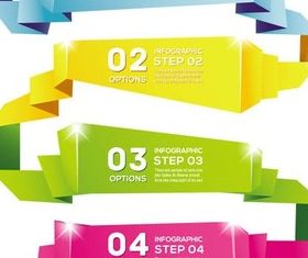Origami Option Banners art vector