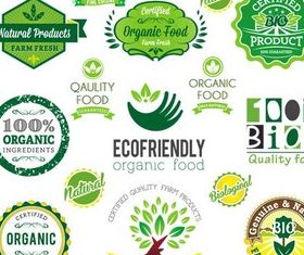 Nature Green Labels art vector material