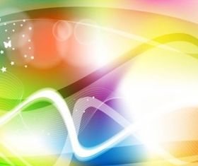 Colorful Waves background set vector