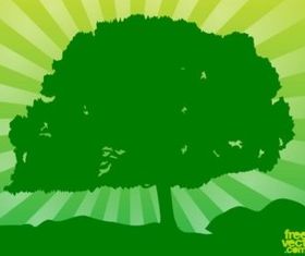 Green Tree background set vector