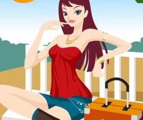 Traveling Woman creative vector