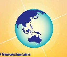 Australi And AsiGlobe vectors