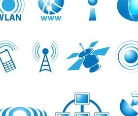 Mobile Blue Icons art vector
