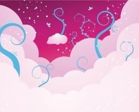 Pink Sky background design vectors