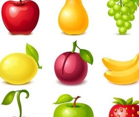 Fruits free shiny vector