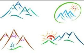 Mountain Logotypes set vector