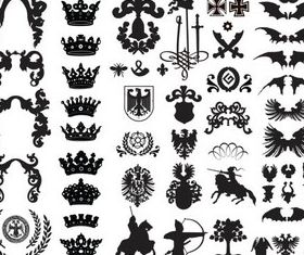 Heraldic Elements graphic design vectors