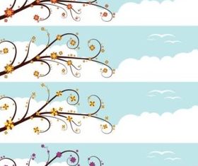 Sky Banners background vector material
