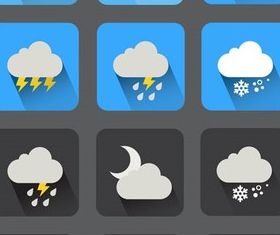 Flat Weather Icons 2 vector