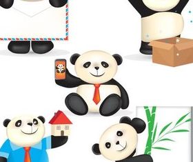 Funny Pandas free vector graphic
