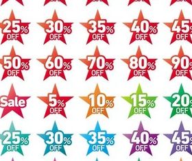 Sale Stars Stickers vector