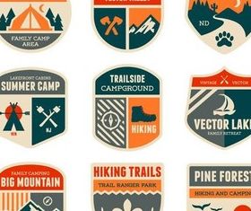 Camping Labels vectors