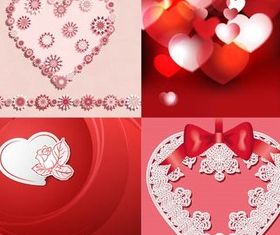 Hearts Backgrounds Set 5 vector
