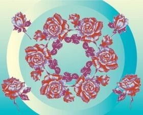 Flower Circles background vector