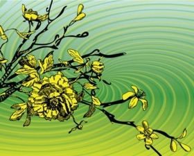 Blooming tree background vector