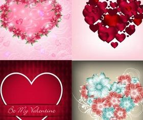 Hearts Backgrounds Set 4 vectors graphics