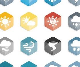 Flat Weather Icons vector