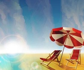 Summer Beach Backgrounds 2 set vector