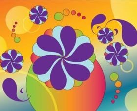 Sixties Floral Vectors set