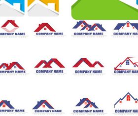 Real Estate Logo Set 8 vector