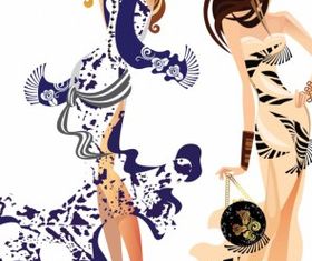 Fashion women silhouettes vector