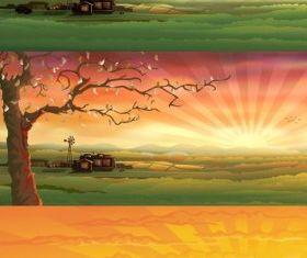 Countryside scenery Illustration vector
