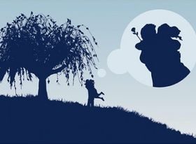 Large trees couple silhouette vectors