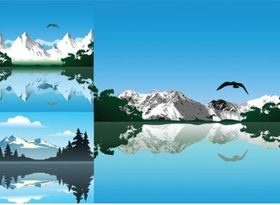 lake Free set vector