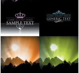 Beautiful scenery silhouette vector