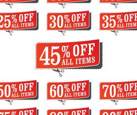 Sale Red Various Elements vector