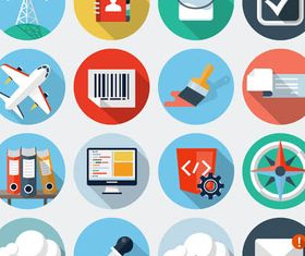 Flat Icons Set 7 vector