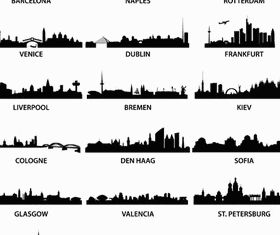 Silhouettes Skyline Cityscapes 2 vector graphics