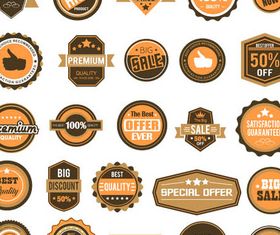 Retro Sale Color Labels vector