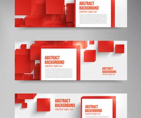 Red Abstract Banners set vector