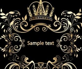 Golden floral vector