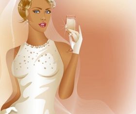 Charm bride wedding 03 vector