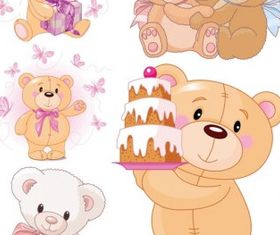 Cute cartoon bear vector