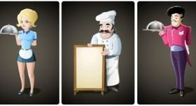 Cartoon waiter vectors graphic